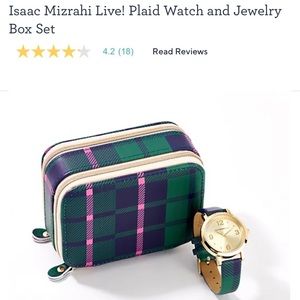BRAND NEW/NEVER USED!! Isaac Mizrahi Plaid Watch & Jewelry Box Set!